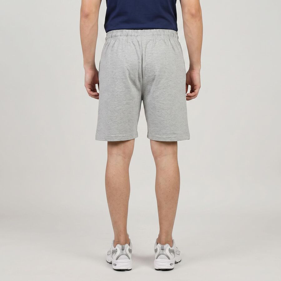 Men's Grey Regular Fit Printed Athletic Bermuda Shorts, Melange Mid Grey, large