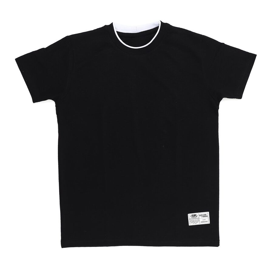 Boys' Half Sleeves T-Shirt, Black, large image number null