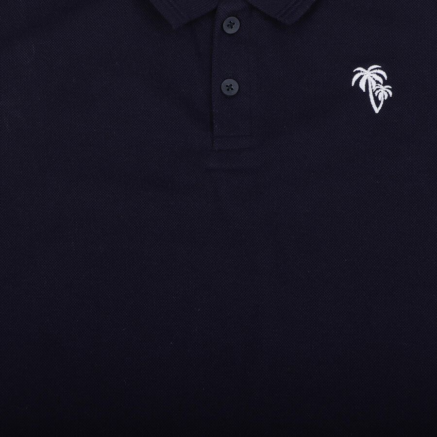 Boys Navy Blue Round Neck Casual Half Sleeve T-Shirt, नेवी ब्लू, large