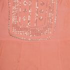 Girls' Muted Peach Embroidered Kurta and Pant Fusion Set, पीच, small image number null
