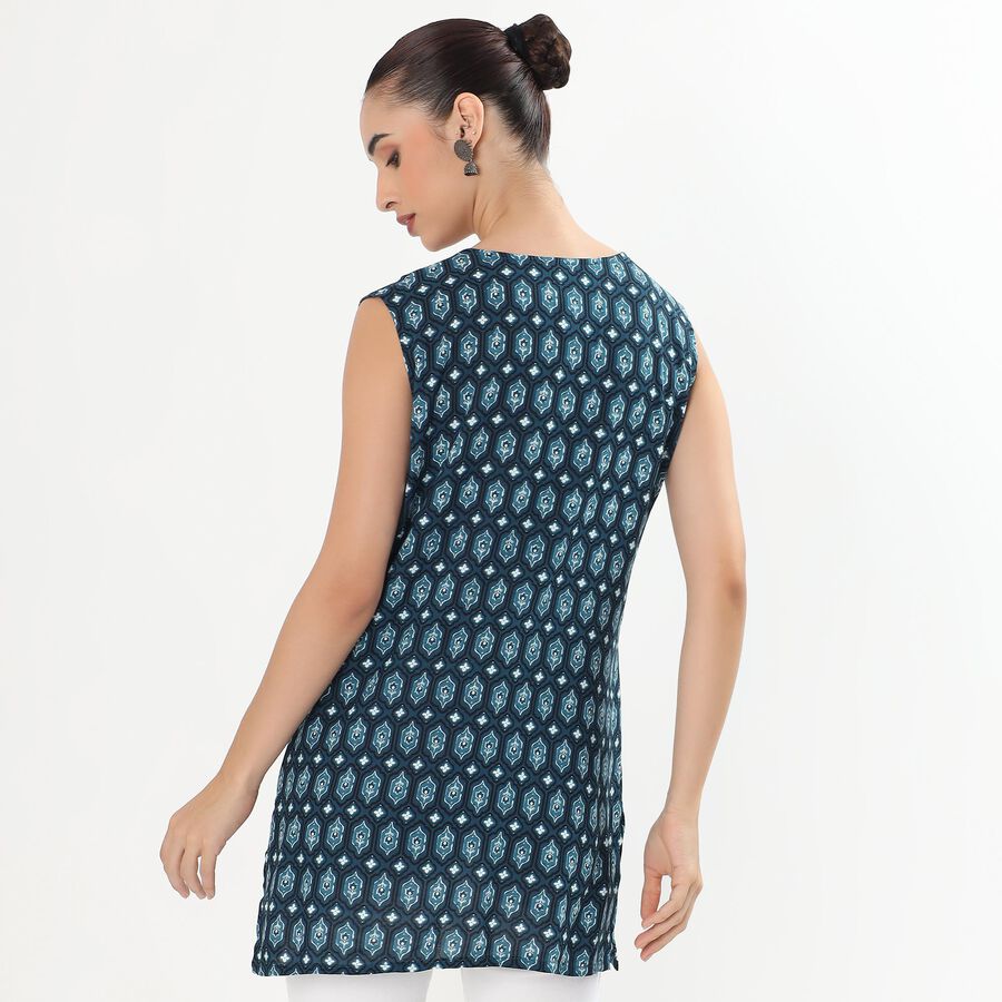 Women's Deep Peacock Blue Printed Ethnic Set, गहरा नीला, large image number null