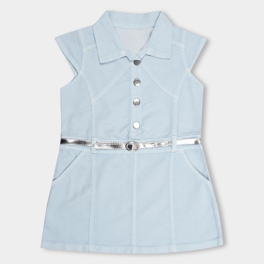 Girls' Frock , हल्का नीला, large image number null