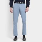 Men's 100% Cotton Slim Fit Casual Trousers , Light Blue, small image number null