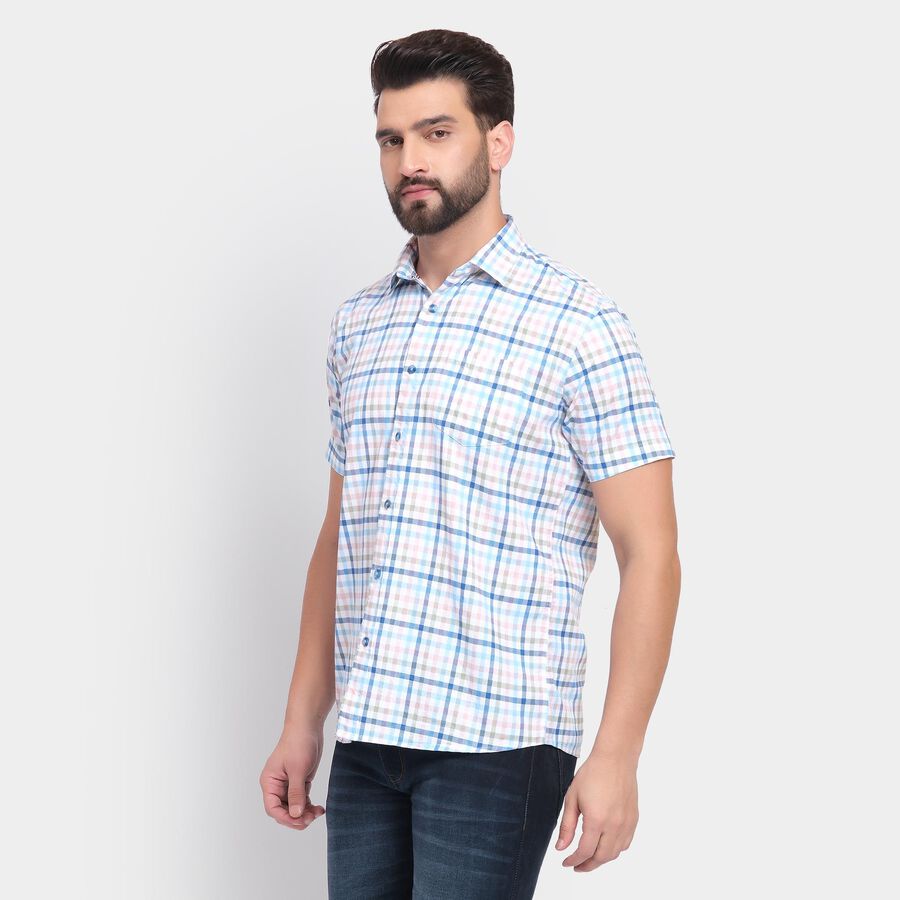 Men's 100% Cotton Casual Shirt, Light Grey, large