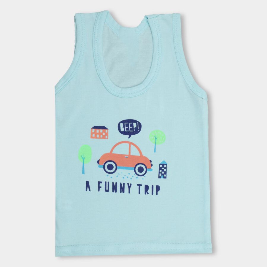 Infants' 100% Cotton Vest , Aqua, large