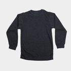 Boys' Melange Blue Long Sleeve Thermal, मिश्रित नीला, small