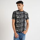 Men's 100% Cotton Round Neck Half Sleeves T-Shirt, काला, small image number null