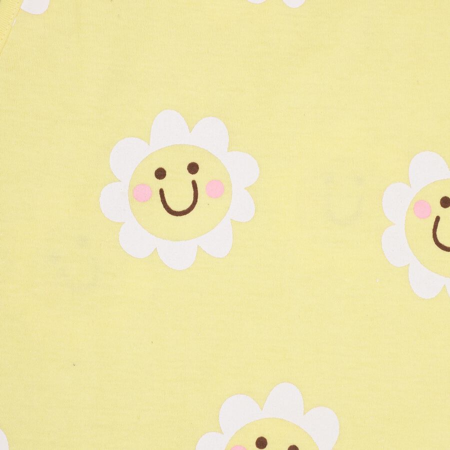 Infant Girls' 100% Cotton Short Set, पीला, large