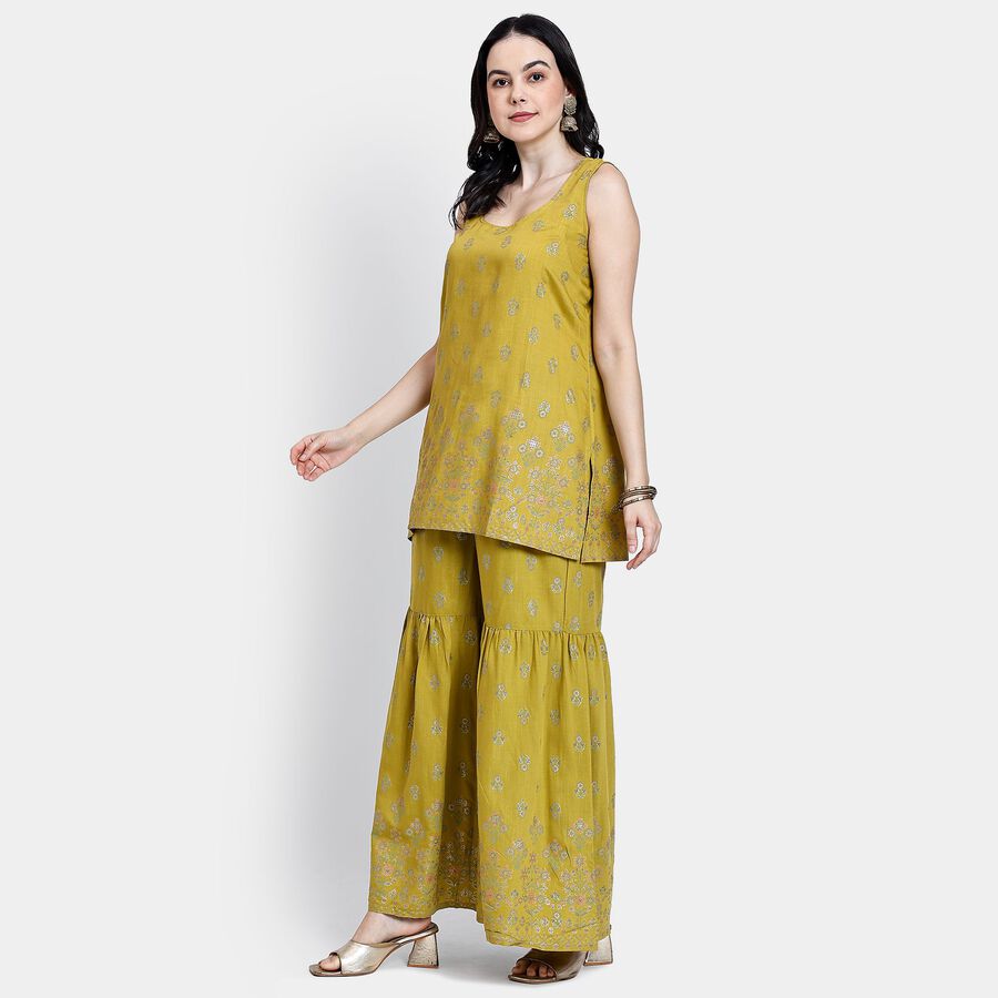 Ladies' Ethnic Set, हल्का हरा, large image number null