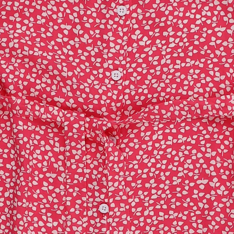 Girls Bright Floral Sleeveless Casual Dress, गुलाबी, large