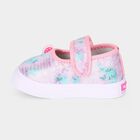 Girls' Pink Velcro Strap Casual Sneakers, गुलाबी, small