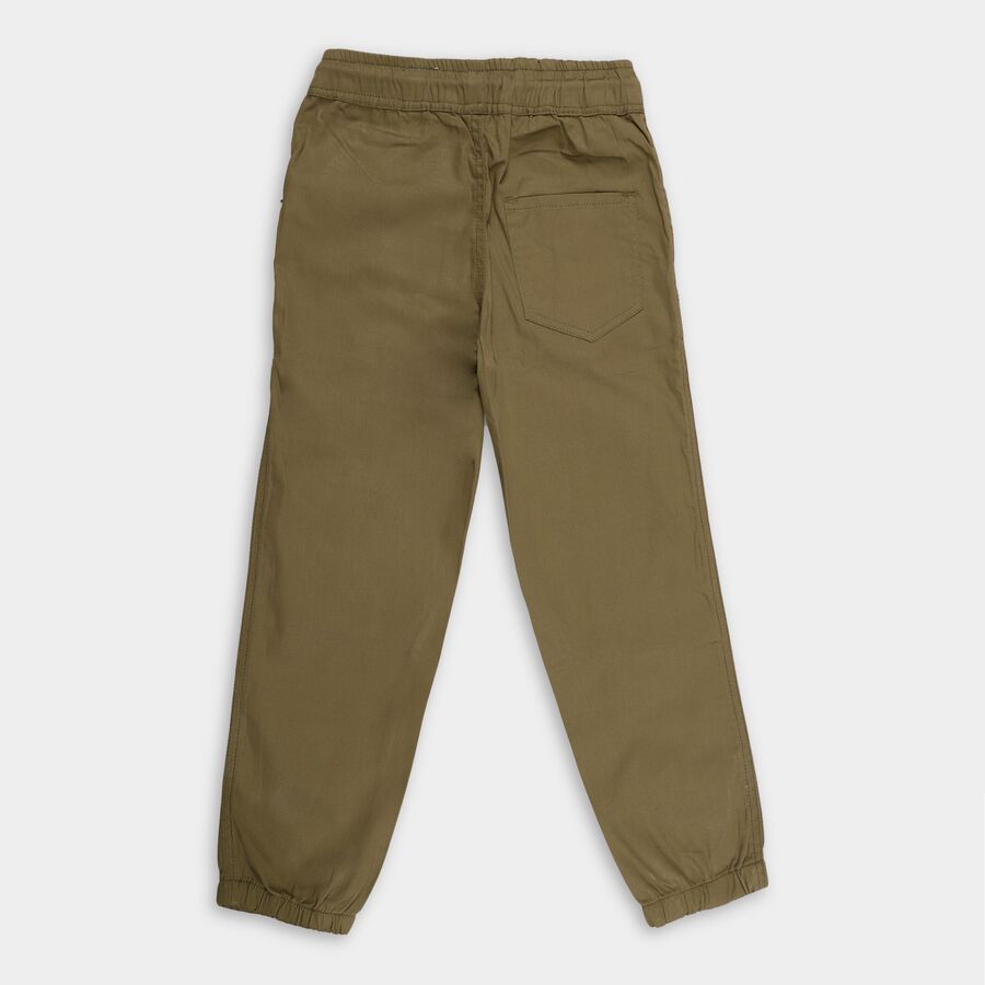 Boy's 100% Cotton Trousers, Olive, large image number null