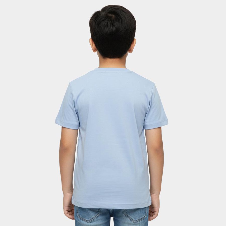 Boys' Half Sleeves T-Shirt, Light Blue, large