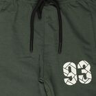 Boys' Green Jogger Fit Graphic Printed Pyjama, Dark Green, small