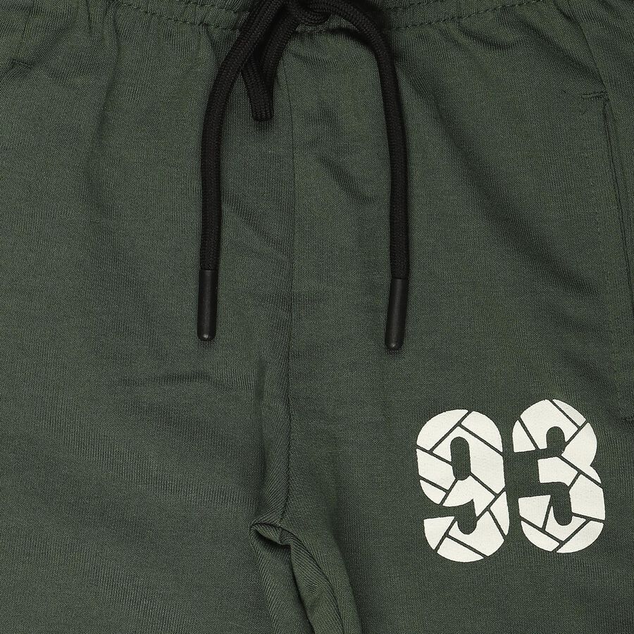 Boys' Green Jogger Fit Graphic Printed Pyjama, Dark Green, large