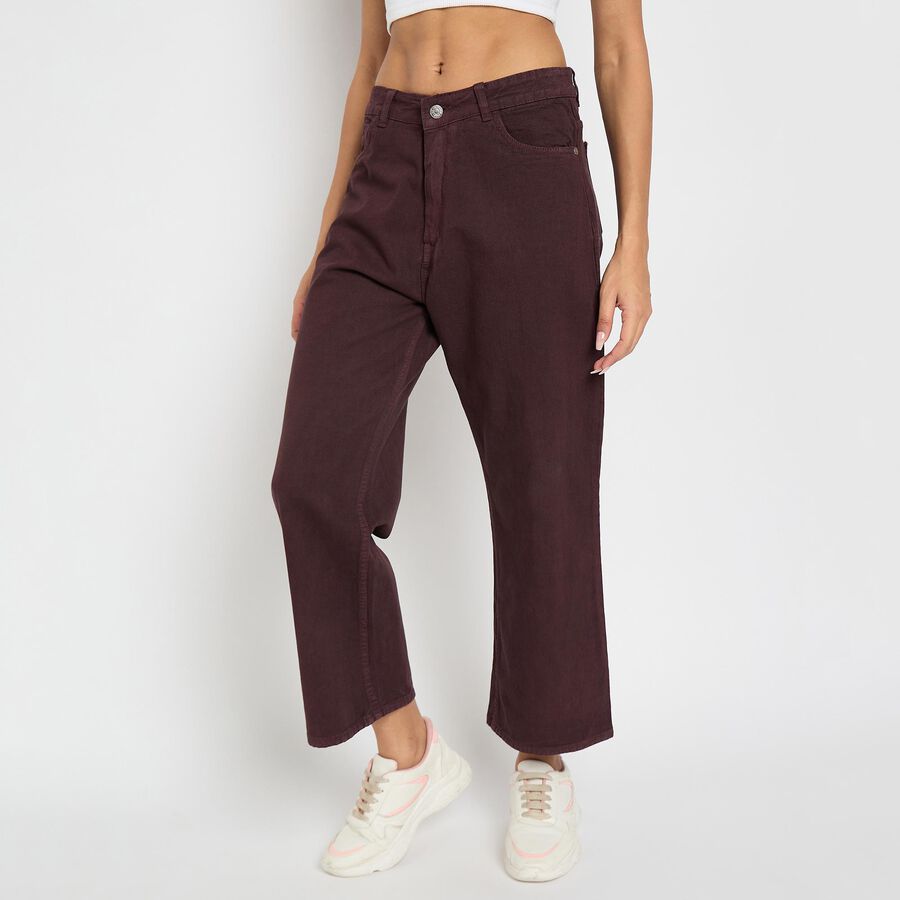 Ladies' Cotton Jeans, मरून, large image number null