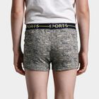 Boys Grey Regular Fit Printed Trunks, हल्का ग्रे, small