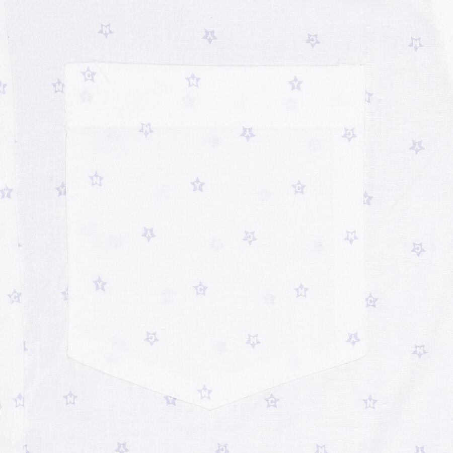 Boys Bright White Regular Collar Casual Shirt, White, large image number null