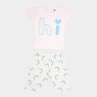 Infants Cotton Round Neck Capri Set, Light Pink, small image number null