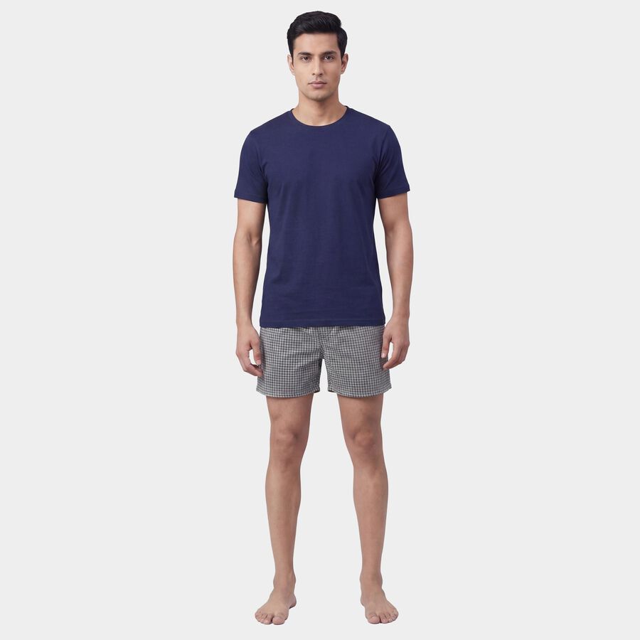 Men's Grey Regular Fit Solid Boxers, Dark Grey, large
