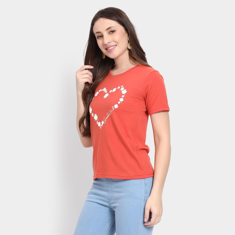 Ladies' Round Neck T-Shirt, Orange, large image number null