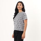 Women's Black 100% Cotton Round Neck Casual T-Shirt, Black, small