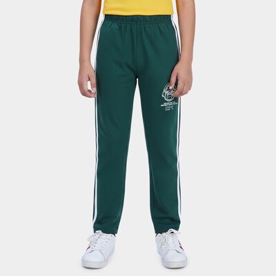 Boys Dark Green Regular Fit Side Striped Pyjama