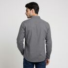 Men's Grey Casual Shirt, गहरा ग्रे, small
