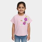 Girls Soft Light Pink Crew Neck Casual T-Shirt, Pink, small