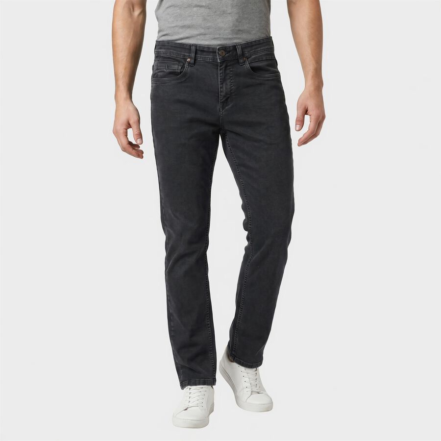 Men's Dark Blue Slim Fit Washed Jeans, गहरा नीला, large