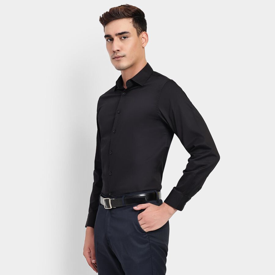 Men's Formal Shirt, काला, large image number null