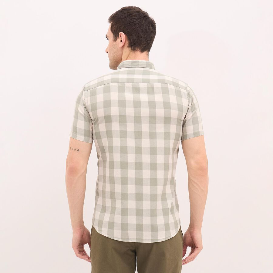 Men's 100% Cotton Regular Collar Casual Shirt, Olive, large image number null