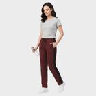 Women's Wine Straight Fit Side-Panel Track Pants, Wine, small