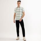 Men's Light Sage Green Cotton Half Sleeve Classic Casual Shirt, Light Green, small image number null