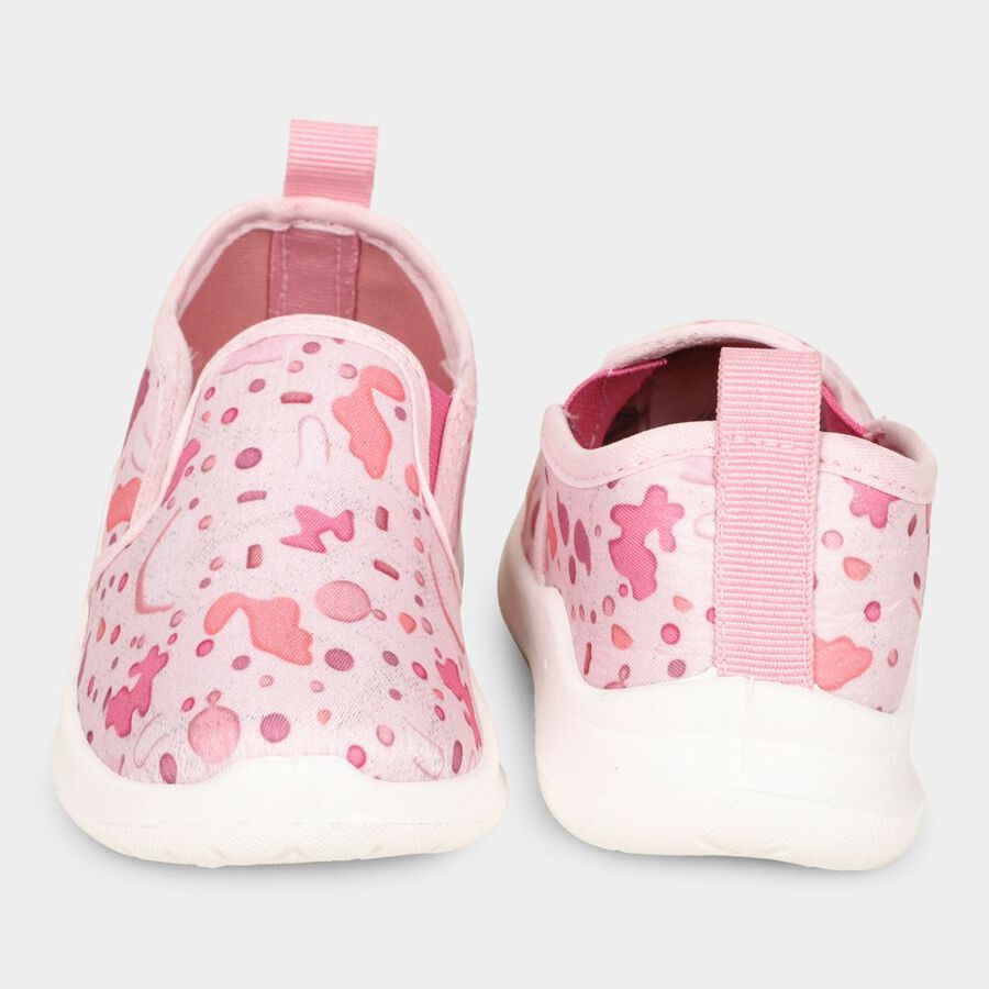 Girls Pink Printed Slip-On Sneakers, Pink, large