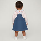 Infants' Muted Denim Blue Floral Strap Casual Frock, हल्का नीला, small image number null