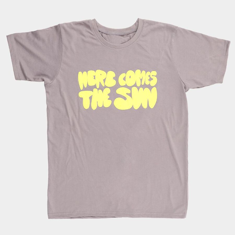 Boys Light Grey Round Neck Casual T-Shirt, Light Grey, large image number null