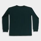 Boys' Dark Green Cotton Crew Neck Casual T-Shirt, गहरा हरा, small image number null