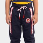 Boys' Navy Blue Jogger Fit Side Striped Pyjama, Navy Blue, small