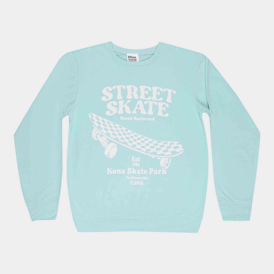 Printed Sweatshirt, Aqua, large image number null