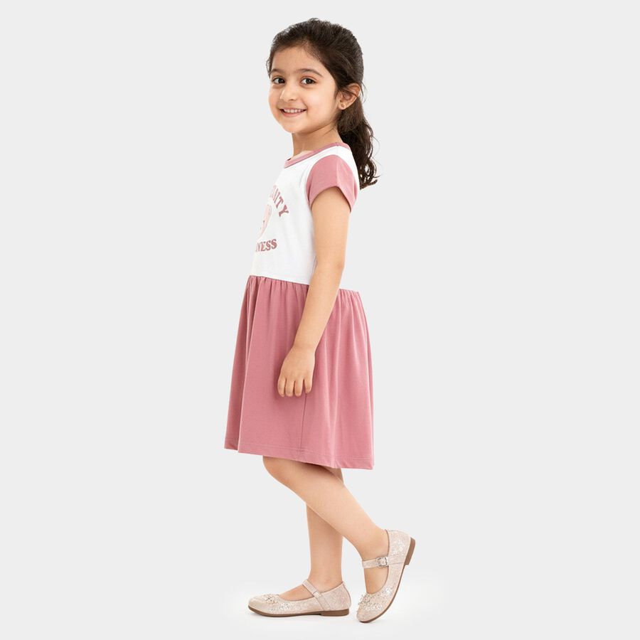 Girls' Frock, हल्का गुलाबी, large