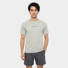 Men's Grey Round Neck Regular Drifit T-Shirt, Light Grey, small