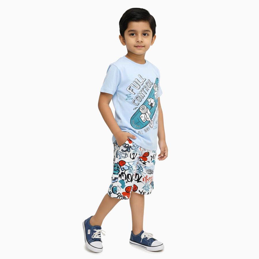 Boys' Woven Baba Suit, हल्का नीला, large image number null