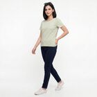 Women's Mint Green Round Neck Regular T-Shirt, Light Green, small