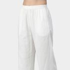 Women's Off White Wide-Leg Striped Palazzos, Off White, small
