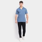 Men's Collared Half Sleeves T-Shirt , मध्यम नीला, small image number null