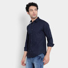 Cotton Solid Casual Shirt, Navy Blue, small image number null