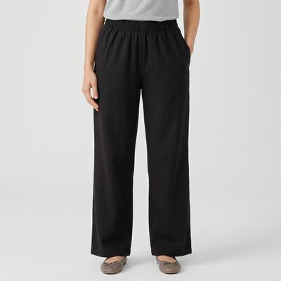 Women's Black Solid Elastic Waist Palazzos