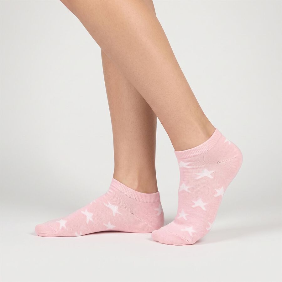 Women's Assorted Regular Fit Star Print Pack of 3 Socks, चुनिंदा, large