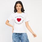 Ladies' 100% Cotton Round Neck T-Shirt, सफ़ेद, small